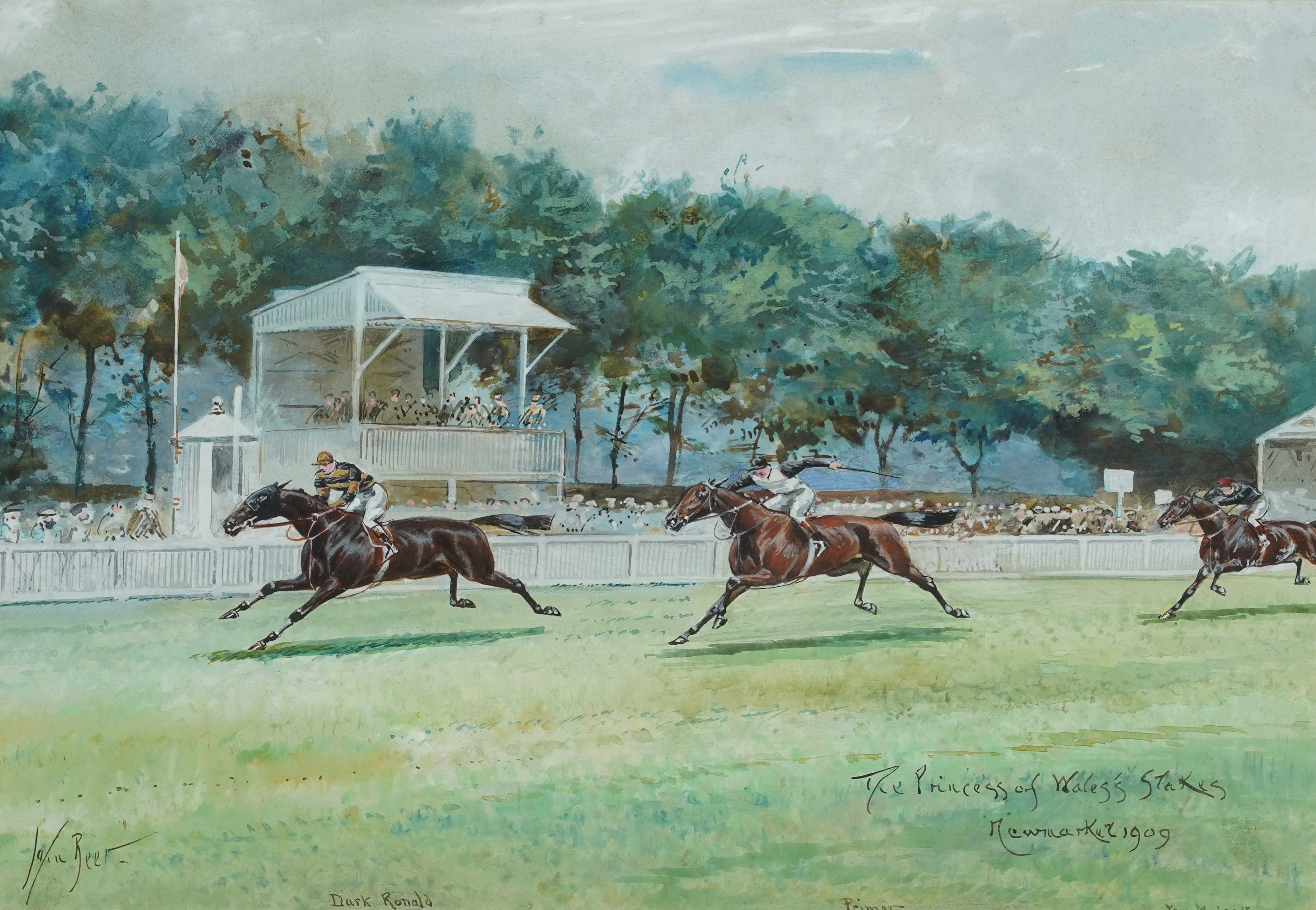 John Beer (c.1860-c.1930), 'The Princess of Wales Stakes, Newmarket, 1909'